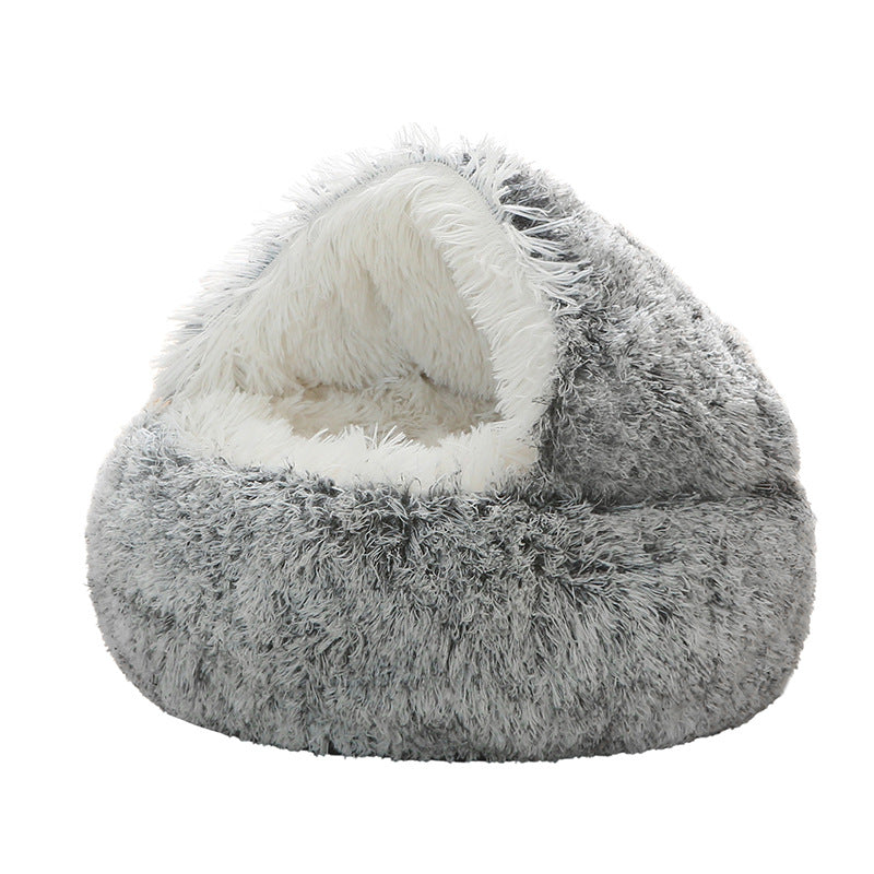 Semi - closed Cat Bed Four Seasons Universal Cover Shell Nest Small Dog Winter Pet Supplies - 0 - CJ