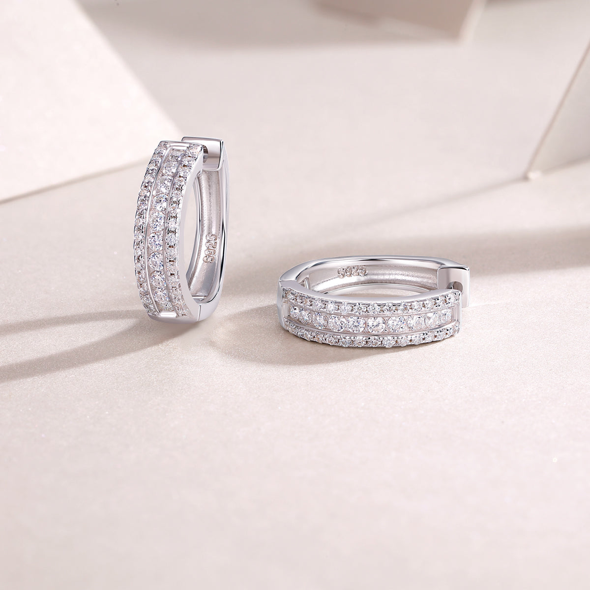 1Splendid Night Luxury Fashion Diamond Earrings Stud Set With Mosan Diamond Silver Ornaments Prohibit TikTok sales - 5 - CJ