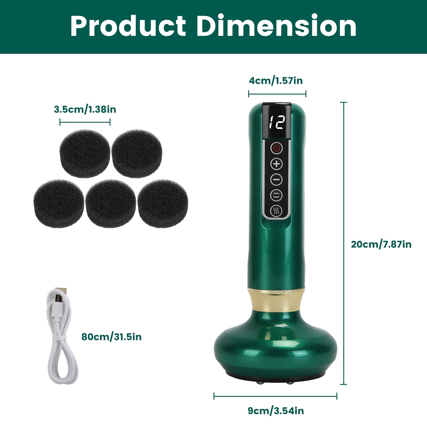 1Pc Anti Cellulite Massager Handheld Vacuum Suction Cupping Kit Beauty Tool With 12 Suction Mode 12 Heating 20Mins Auto - Off One - Key Pressure Release For Abdomen Thighs Buttocks Neck - 5 - cjdropshipping