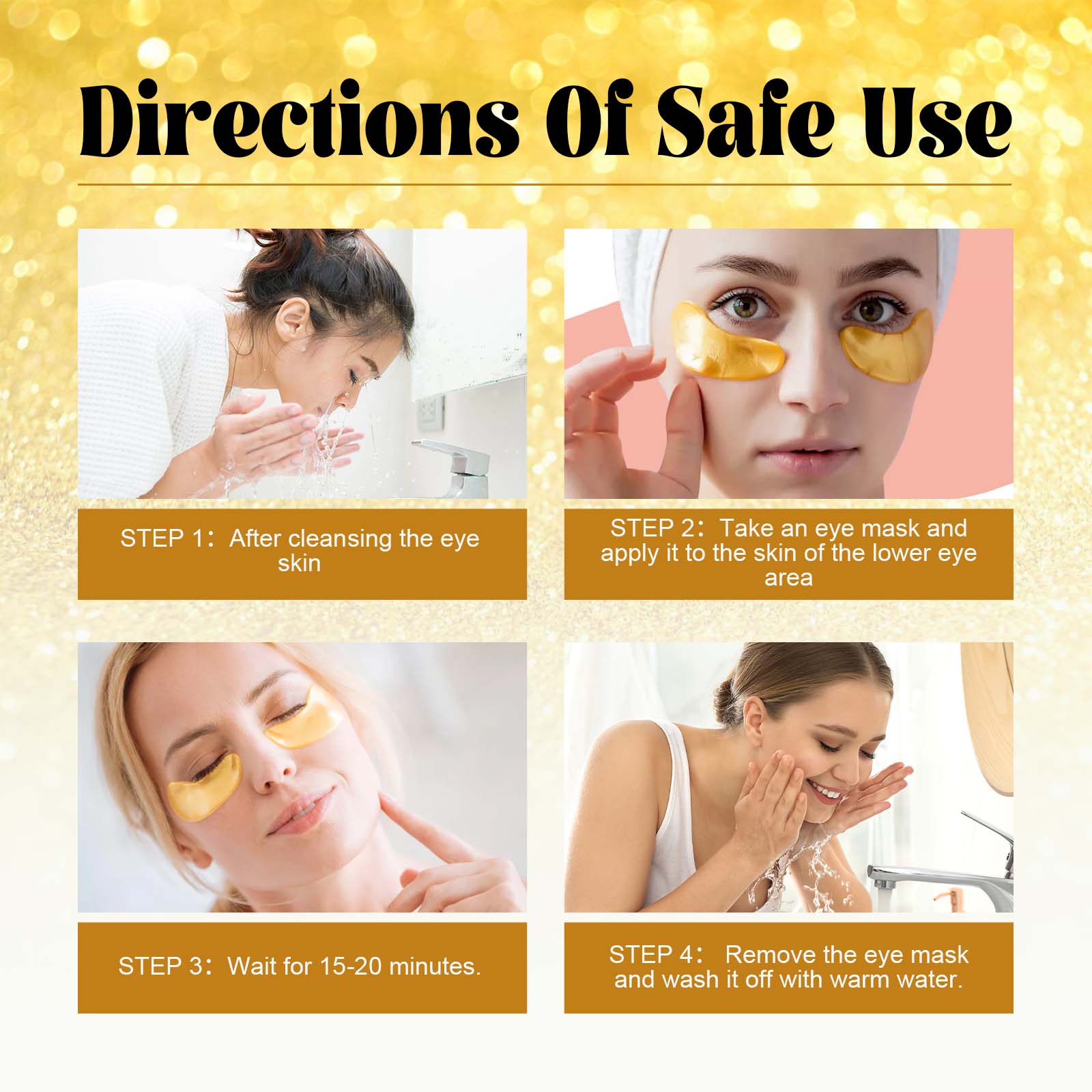 EELHOE 24K Gold Anti - Wrinkle Eye Mask, Moisturizing And Improving Eye Lines Brightening And Moisturizing Eye Skin Eye Care - 5 - CJ