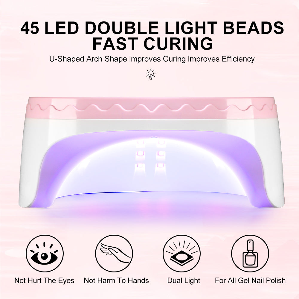UV Nail Dryer Gel Nail Lamp, LED Light For Gel Polish - 4 Timers Professional Nail Art Accessories Nail Lamp With 42 Beads & Touch Display, Shining Crystal Decorations, Curing Gel Toe Nails - 5 - CJ