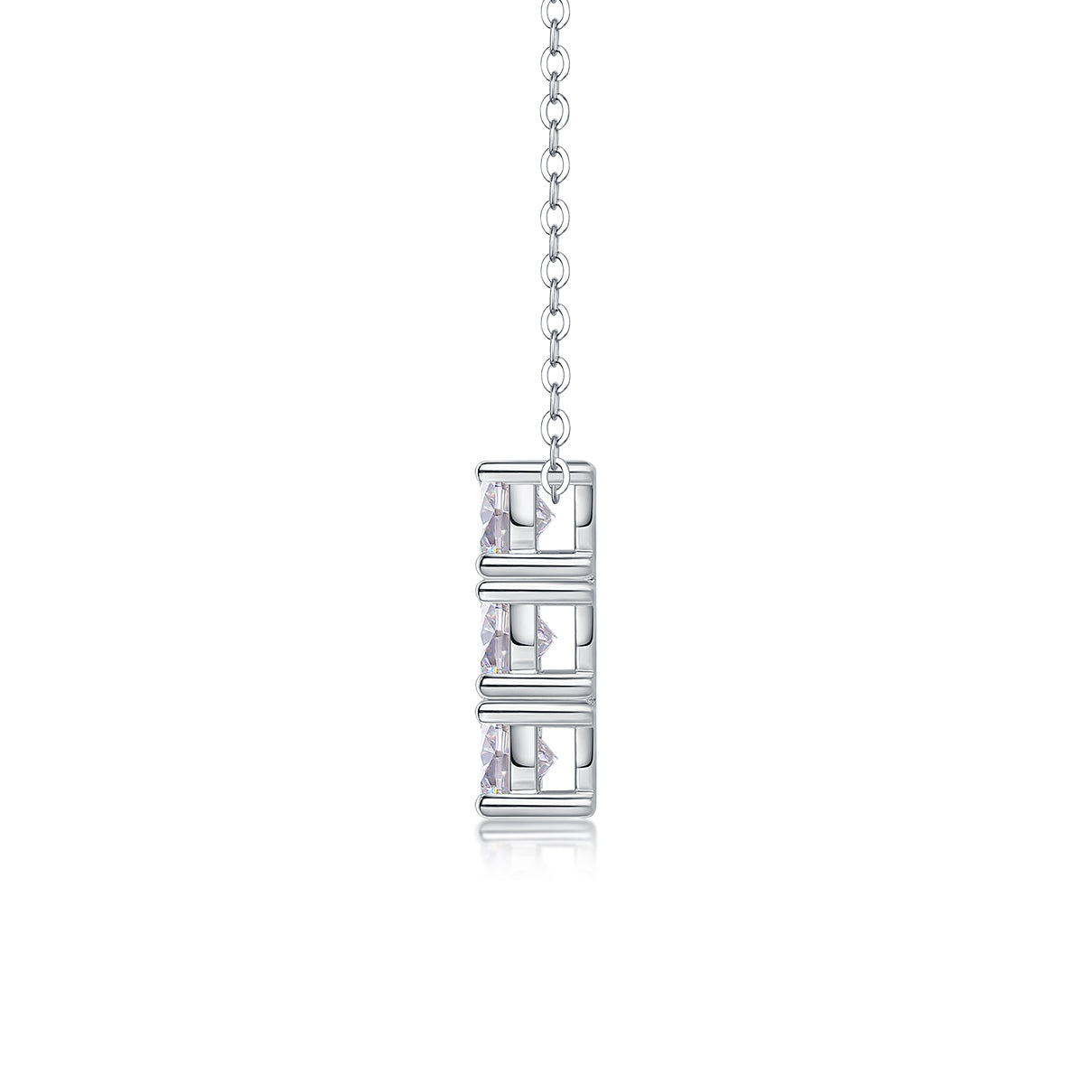 1Grand Round - A Fashionable And Luxurious Diamond Jewelry Piece Set With 0.5 - carat And 0.3 - carat Moissan Diamonds, S925 Sterling Silver And Platinum - plated Pendant Prohibit TikTok sales - 5 - cj