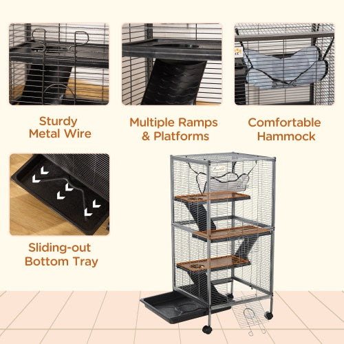 Metal Critter Cage Rolling Large Ferret Cage - 5 - CJ
