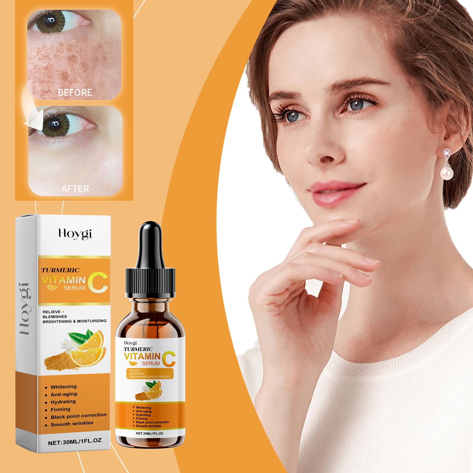 Hoygi Vitamin C Facial Essence, Moisturizing, Hydrating, Brightening, Moisturizing, Anti - Wrinkle And Firming Facial Care Essential Oil - 5 - CJ