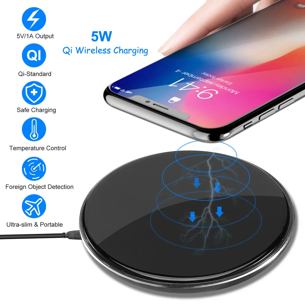 Wireless Charger Qi - Certified Ultra - Slim 5W Charging Pad For IPhone XS MAX/XR/XS/X/ 8/8 Plus - 5 - CJ
