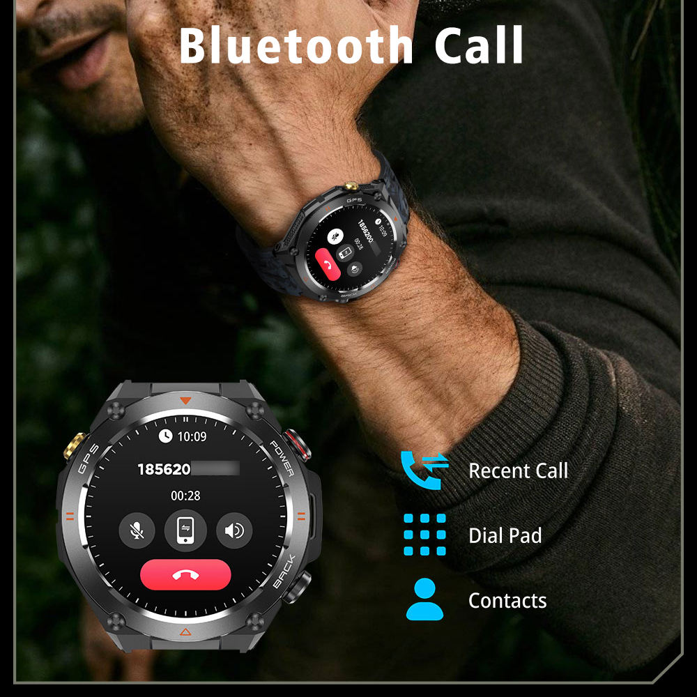 SENBONO GPS Smart Watch Men 1.45'' HD Screen Built - In GPS Altimeter Barometer Compass AI Voice Compatible With Android & IPhone - 5 - CJ
