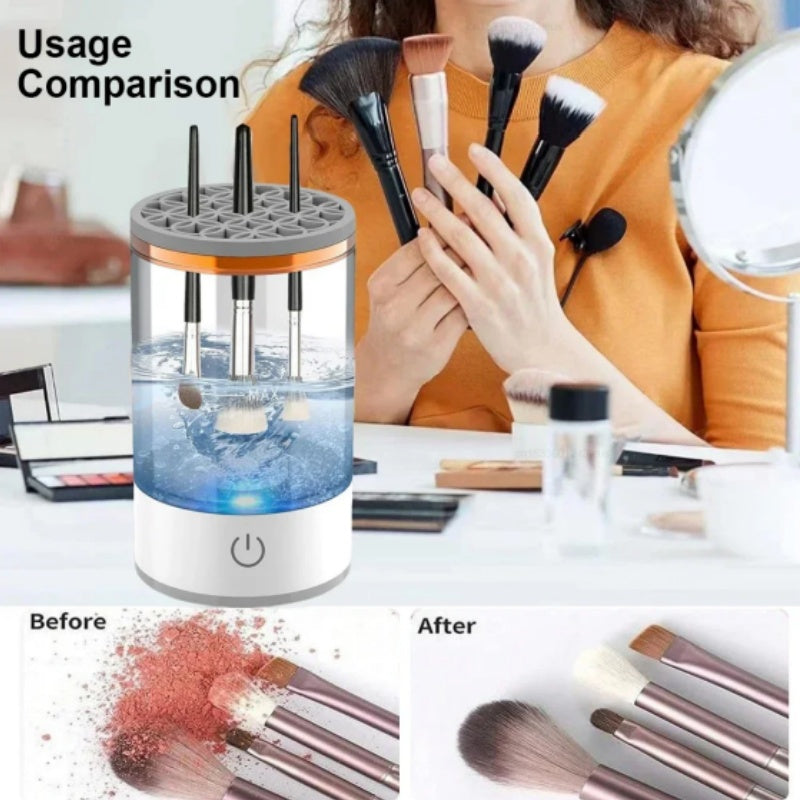 Makeup Brush Cleaner Automatic Rotating Makeup Brush Cleaner USB Portable Electric Cosmetic Makeup Brush Rotary Washing Machine - 5 - CJ