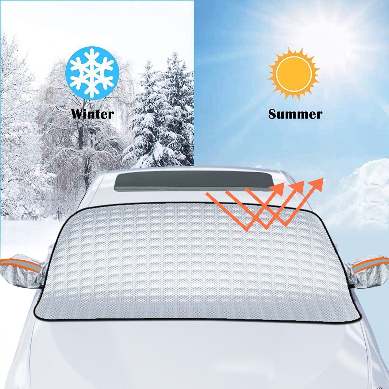 Universal Car Windshield Snow Cover Magnetic Winter Ice Frost Guard Protector - 5 - CJ