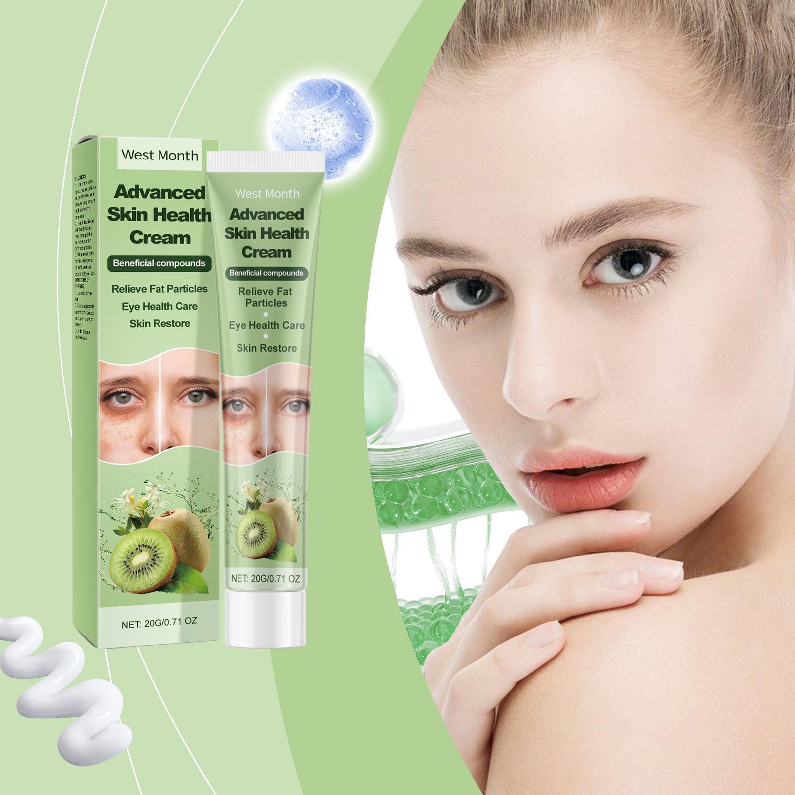 West&Month Skin Care Cream, Skin Repair Fat Granules Moisturizing Delicate And Smooth Skin Care Cream - 5 - CJ