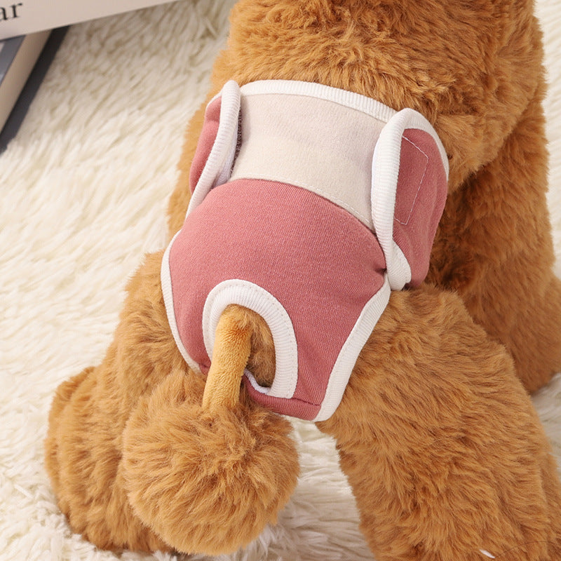 Dog Physical Safety Pants Comfortable Breathable Pure Cotton - 0 - CJ - Light Red - XL Waist 34 40cm - CJGD176966916PK