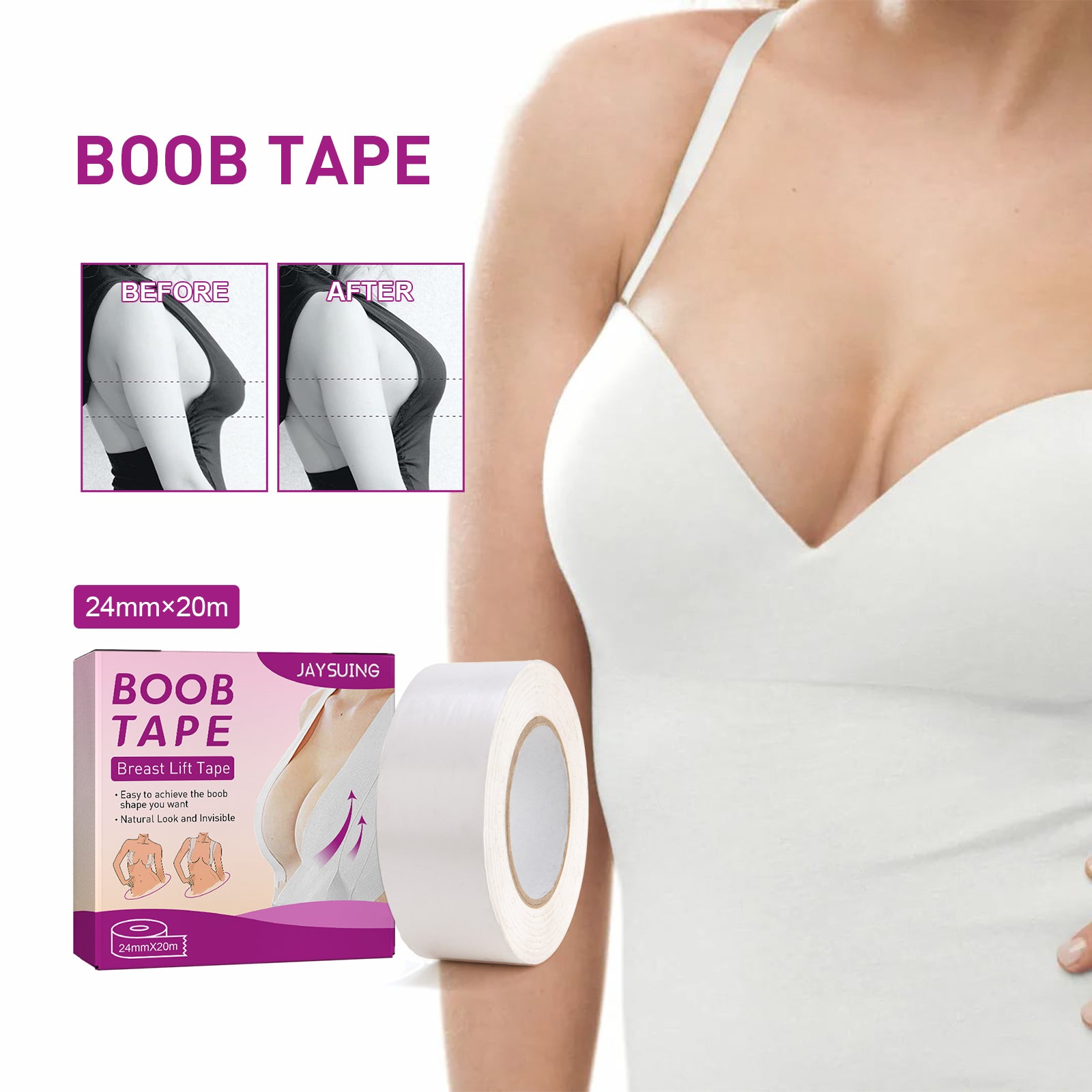 Jaysuing Invisible Chest Lift Gather Your Chest To Prevent Exposure And Sag Breathable Invisible Chest Lift Bandage - 5 - CJ