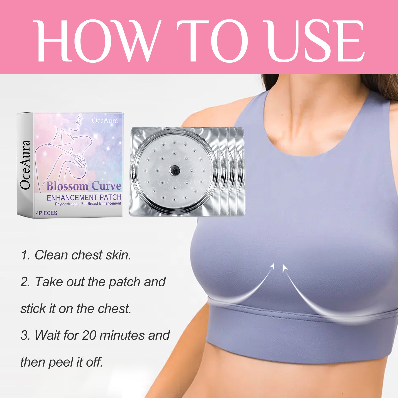 OceAura Blossom Curve Enhancement Patch, Lift Chest Firming And Volumizing Gathering Anti - Sagging Firm Full Breathable Breast Patch - 5 - CJ