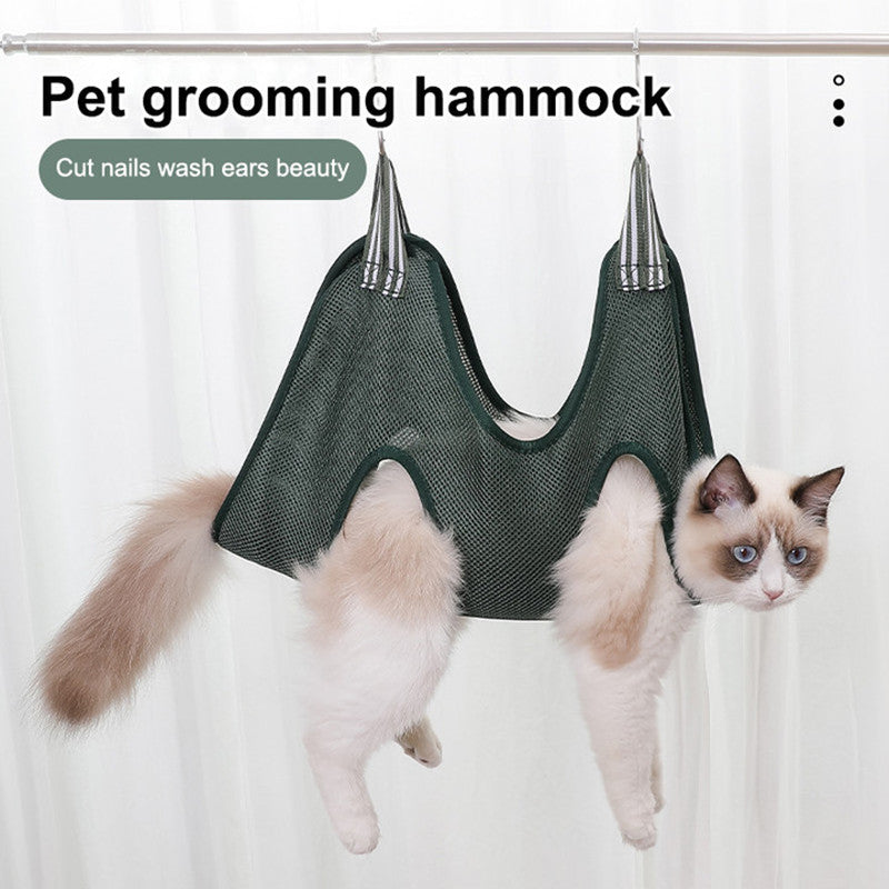 Pet Grooming Hammock Harness For Cats And Dogs, Cat Grooming Sling For Trimming Nail And Ear Care, Pet Hammock Restraint Bag - 5 - CJ
