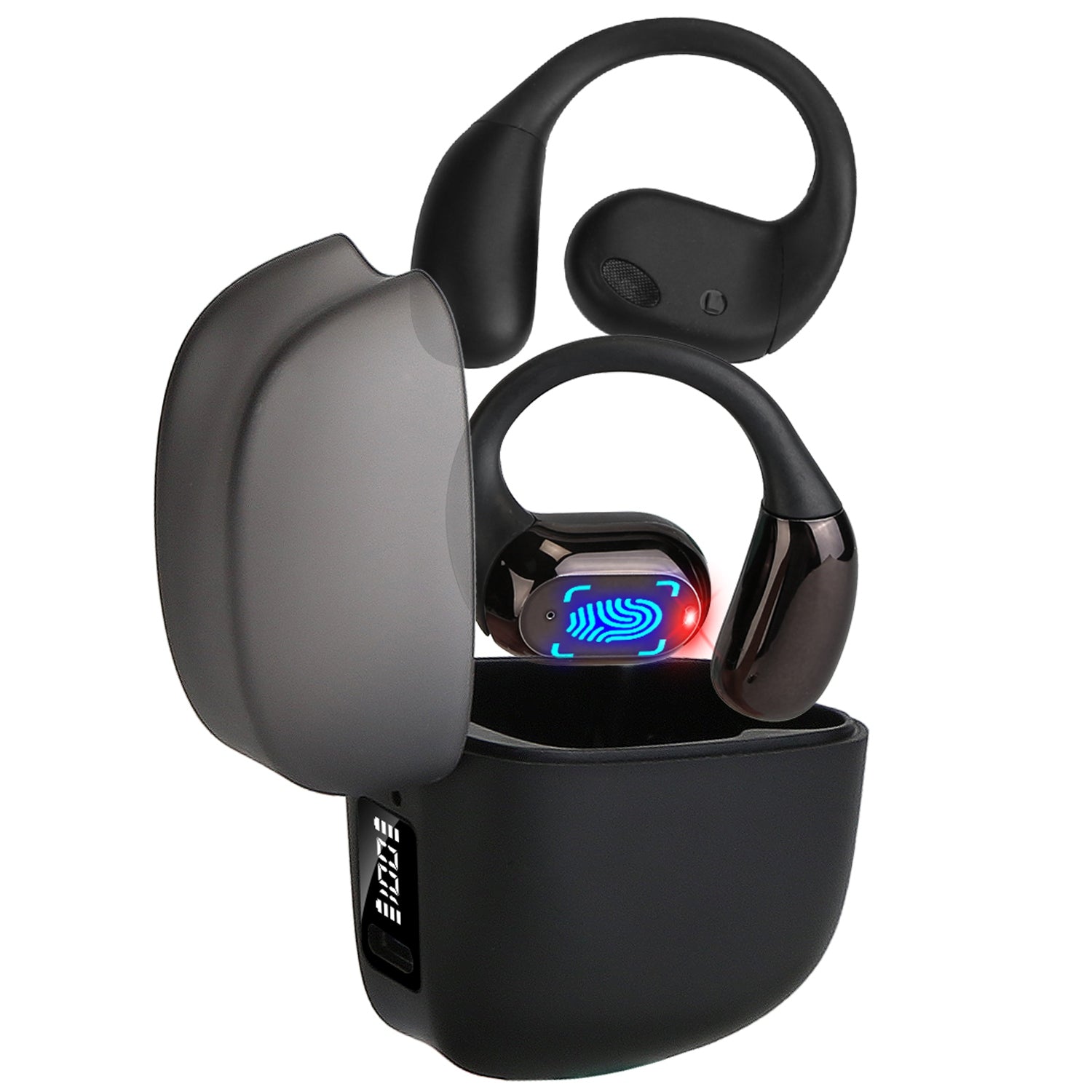 1 Set Wireless V5.4 Open Ear Earbuds With Earhook LED Display Charging Case IPX5 Waterproof 300Hrs Standby Time Touch Control Stereo Sport Headphones For Workout Running - 5 - CJ
