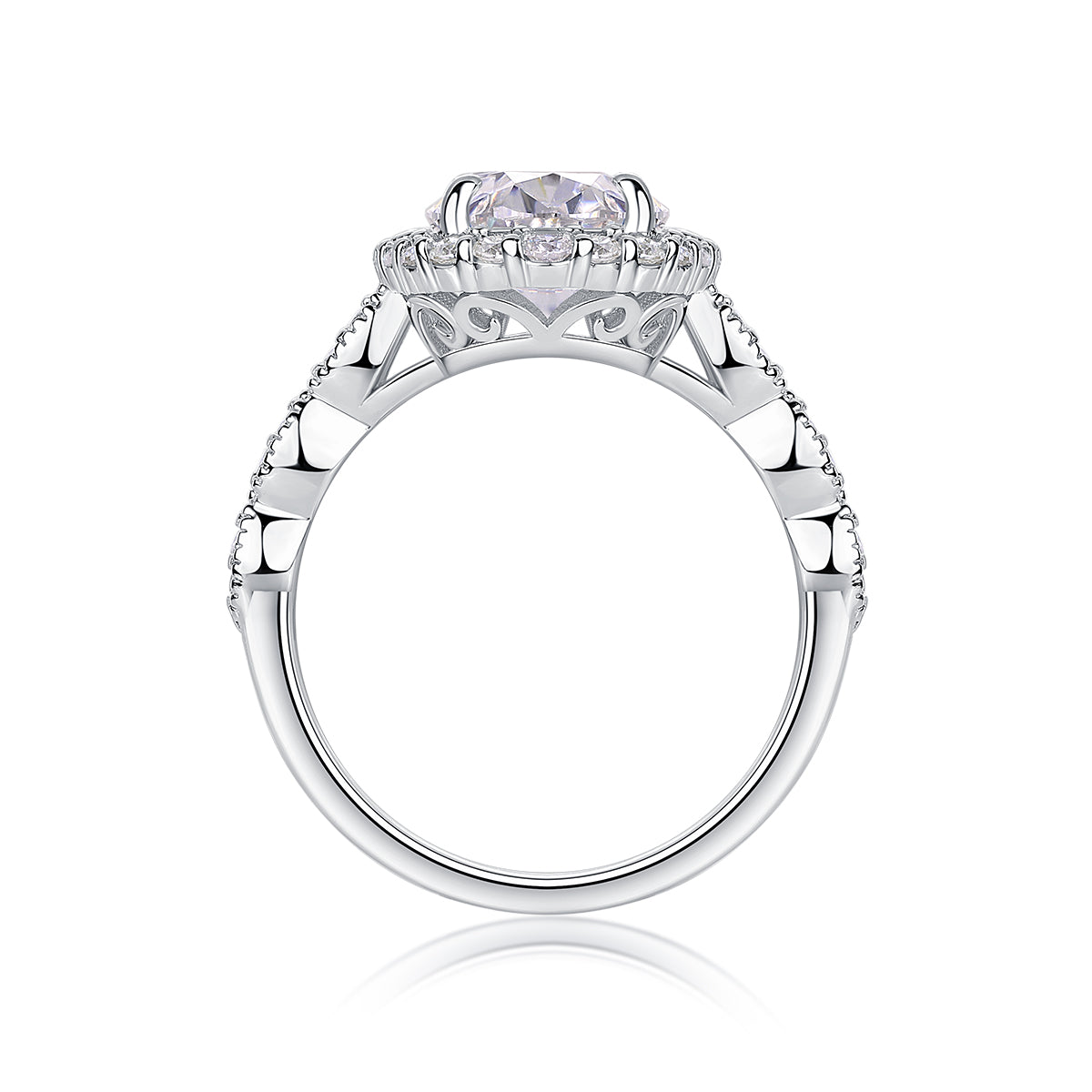 1Bright Moon - A Fashionable Diamond Jewelry Piece Set With Moissanite S925 Sterling Silver And Platinum - plated Diamond Ring Prohibit TikTok sales - 5 - CJ