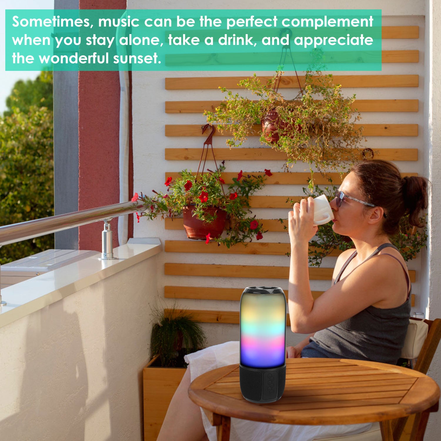 1Pc Wireless Portable Speaker Loud Stereo Speaker With 6 Color Changing Lights Radio Party TWS Speaker For Home Outdoor Travelling - 5 - CJ
