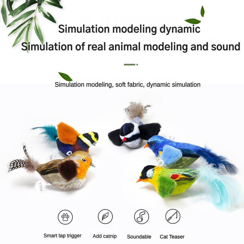 Cute Bird Design Cat Teaser Toy, SimulationParrot Cat Teaser Toy, Interactive Cat Teaser Toy,Pet Supplies Catbirdtoy Catnip - 5 - CJ