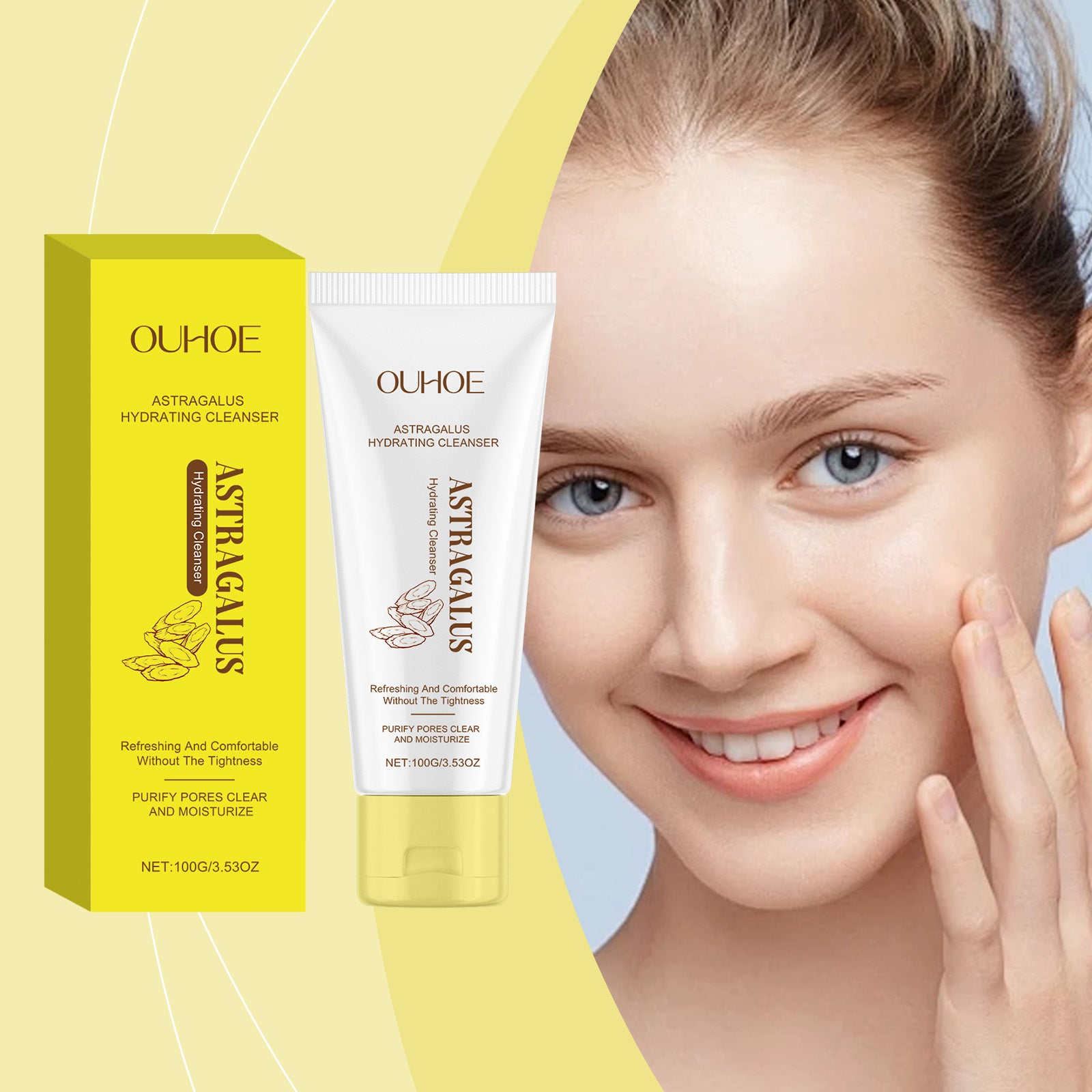 OUHOE Astragalus Cleanser, Gently Cleanses Facial Skin With Refreshing, Moisturizing And Hydrating Facial Cleanser - 5 - CJ