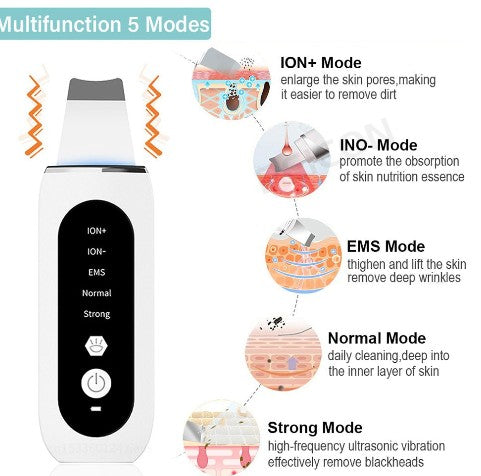 Shovel Skin Blackhead Ultrasonic Beauty Microcurrent Color Light - 5 - CJ