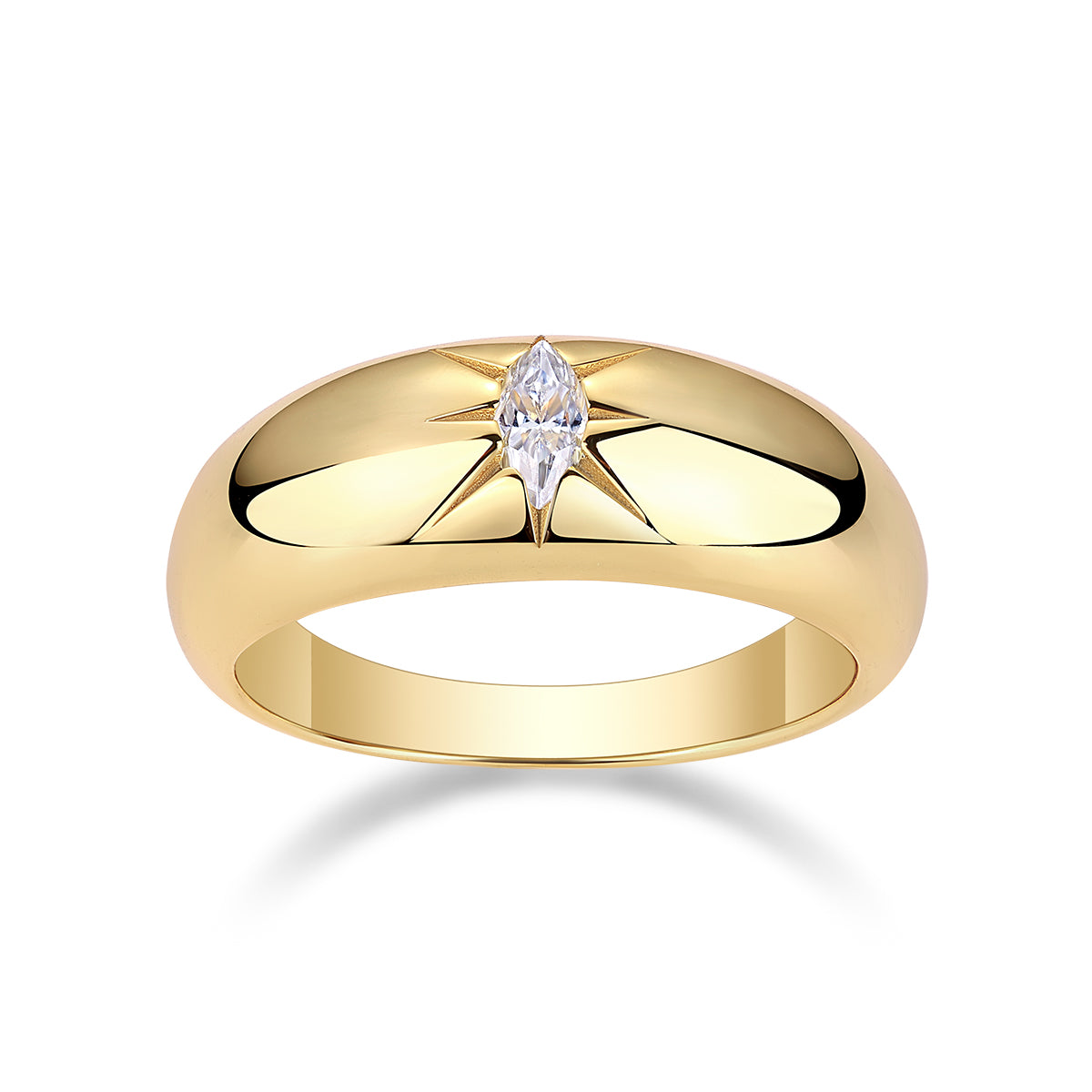 1Eight - prong Radiance - A Fashionable And Luxurious Jewelry Piece Set With Moissanite S925 Sterling Silver And Gold - plated Diamond Prohibit TikTok sales - 5 - CJ