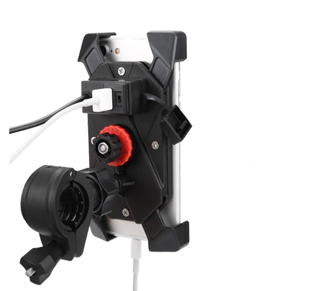 Motorcycle mobile phone holder shockproof with electric universal charger - 0 - CJ