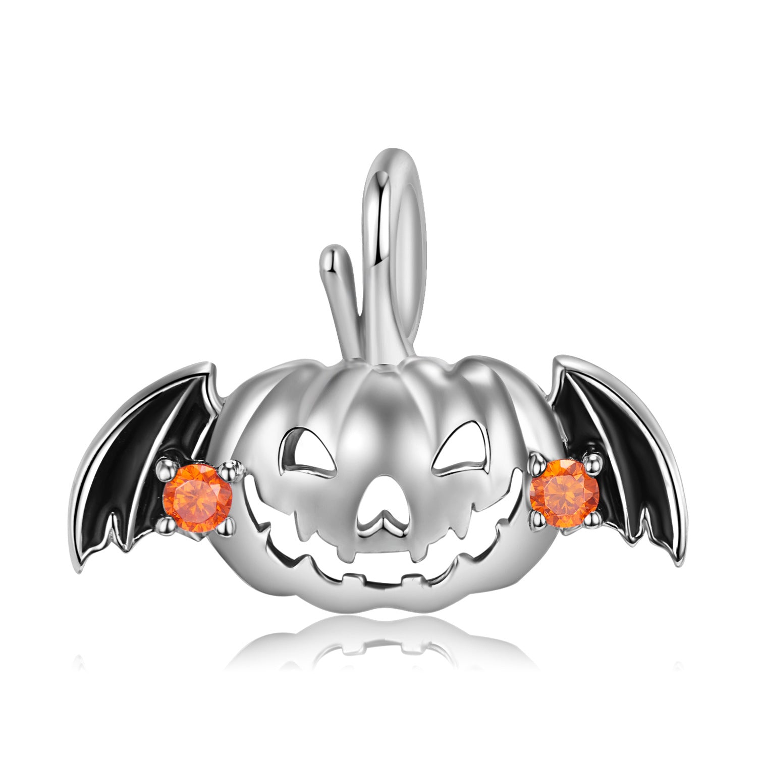 S925 Sterling Silver Drip Glue Hollow Flying Pumpkin Necklace Exquisite Halloween Jewelry - 4 - https://x.com/titan_prim62775J