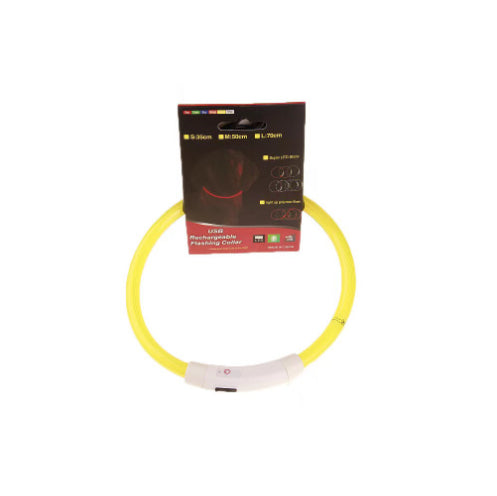 Pet Flashing Collar USB Rechargeable Glowing Necklace Safety Collar Light Up Collars For Night Walking Electric Dog Collar Neon - 0 - CJ - Yellow - Optical fiber 70cm - CJGX134969615OL