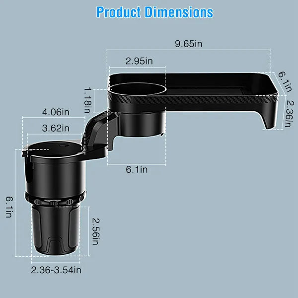 Car Cup Holder Tray 360° Rotating Car Bottle Holder Expander Adapter - 5 - cjdropshipping