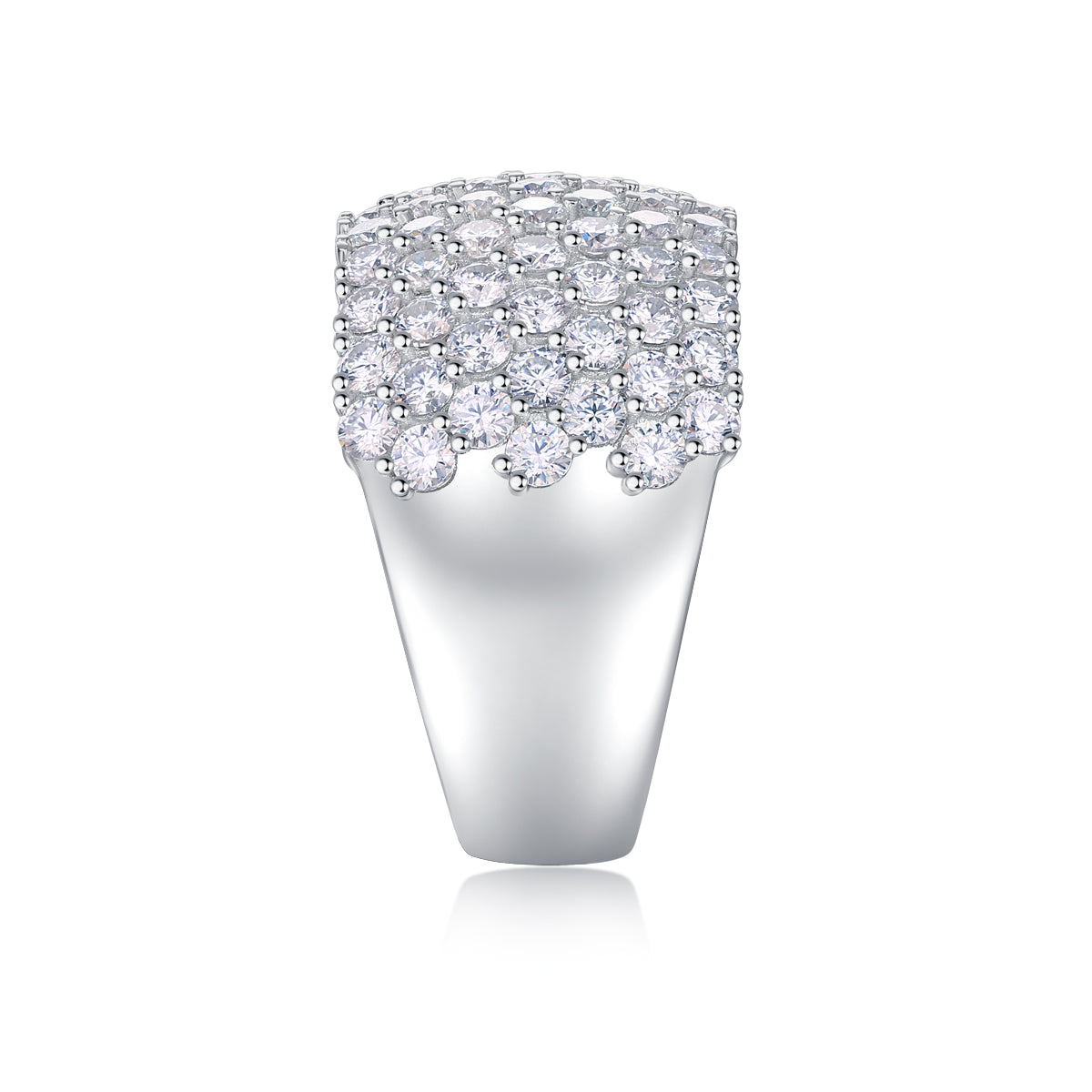 1Multiple Row Diamond Wide Rings, Moissanite Rings, Luxury Fashion Silver Rings Prohibit TikTok sales - 5 - CJ