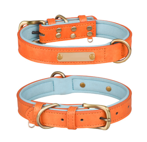 Breathable Dog Collar Retro Leather Dog Leash - 7 - CJ