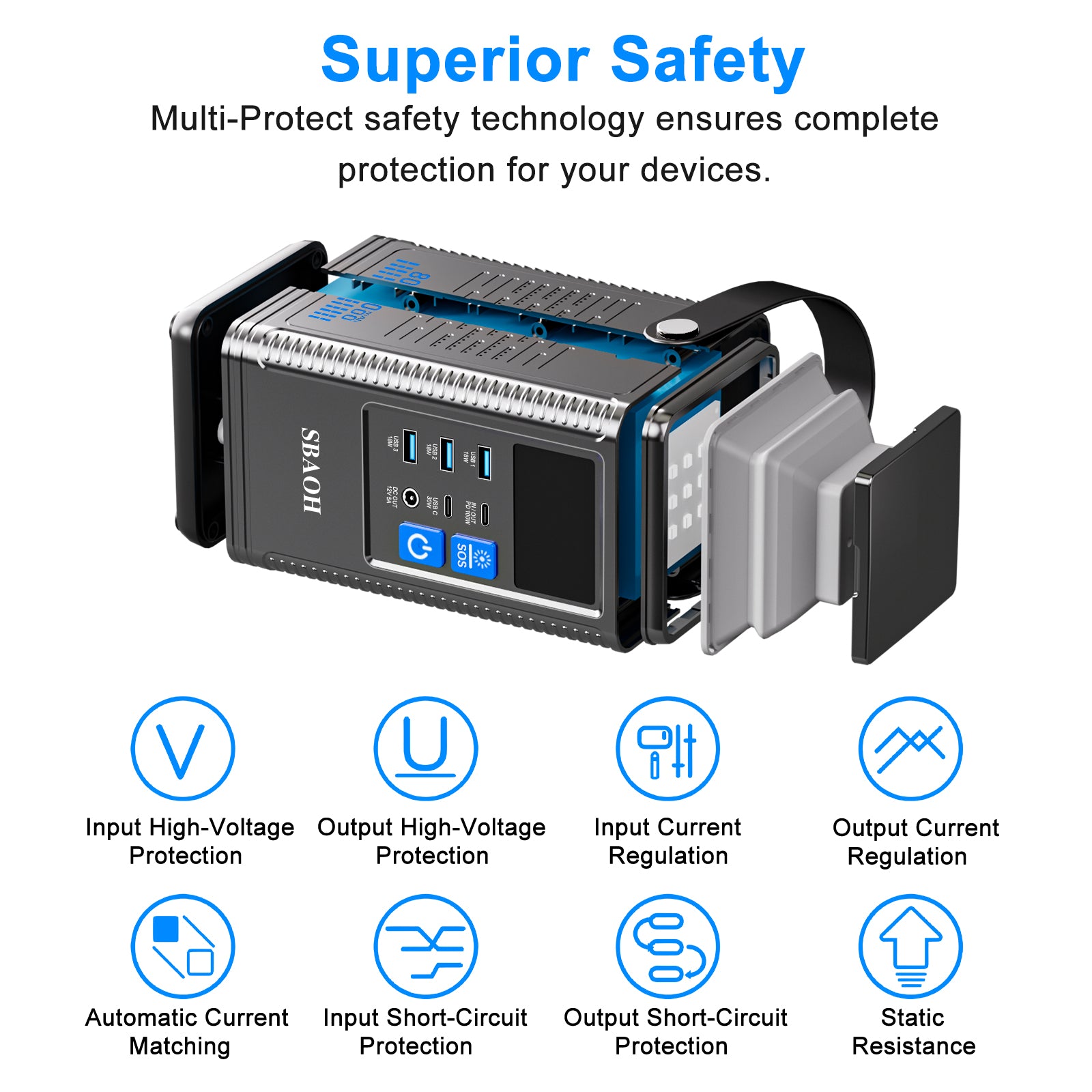 Power Station 296Wh Lithium Battery Mobile Power Supply 80000mAh Portable Rechargeable Battery Outdoor Energy Storage Power Supply - 5 - CJ