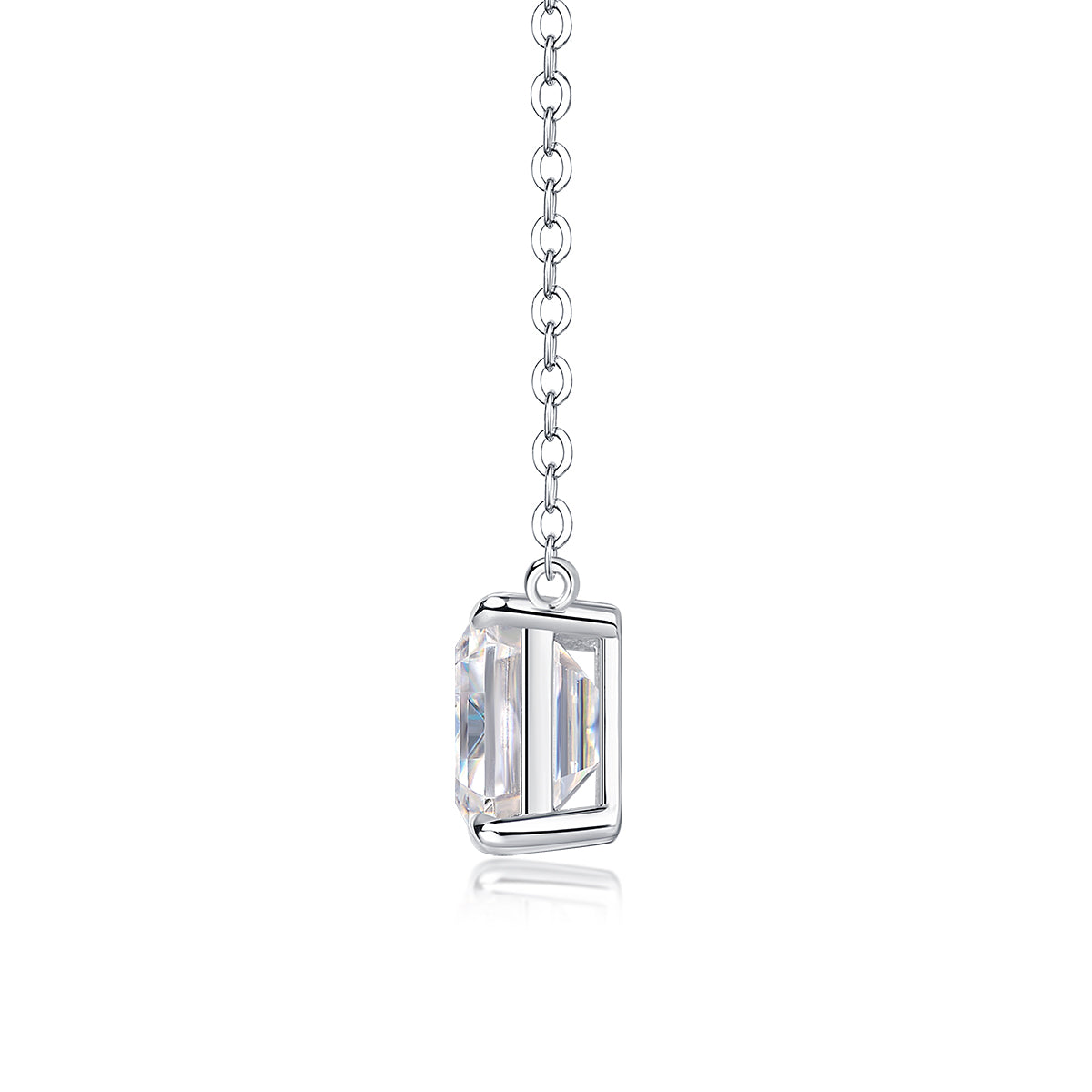 1Mirage In The Mirror - A Trendy Diamond Pendant Necklace Set With Octagonal Moissanite S925 Sterling Silver And Platinum Plating Prohibit TikTok sales - 5 - CJ