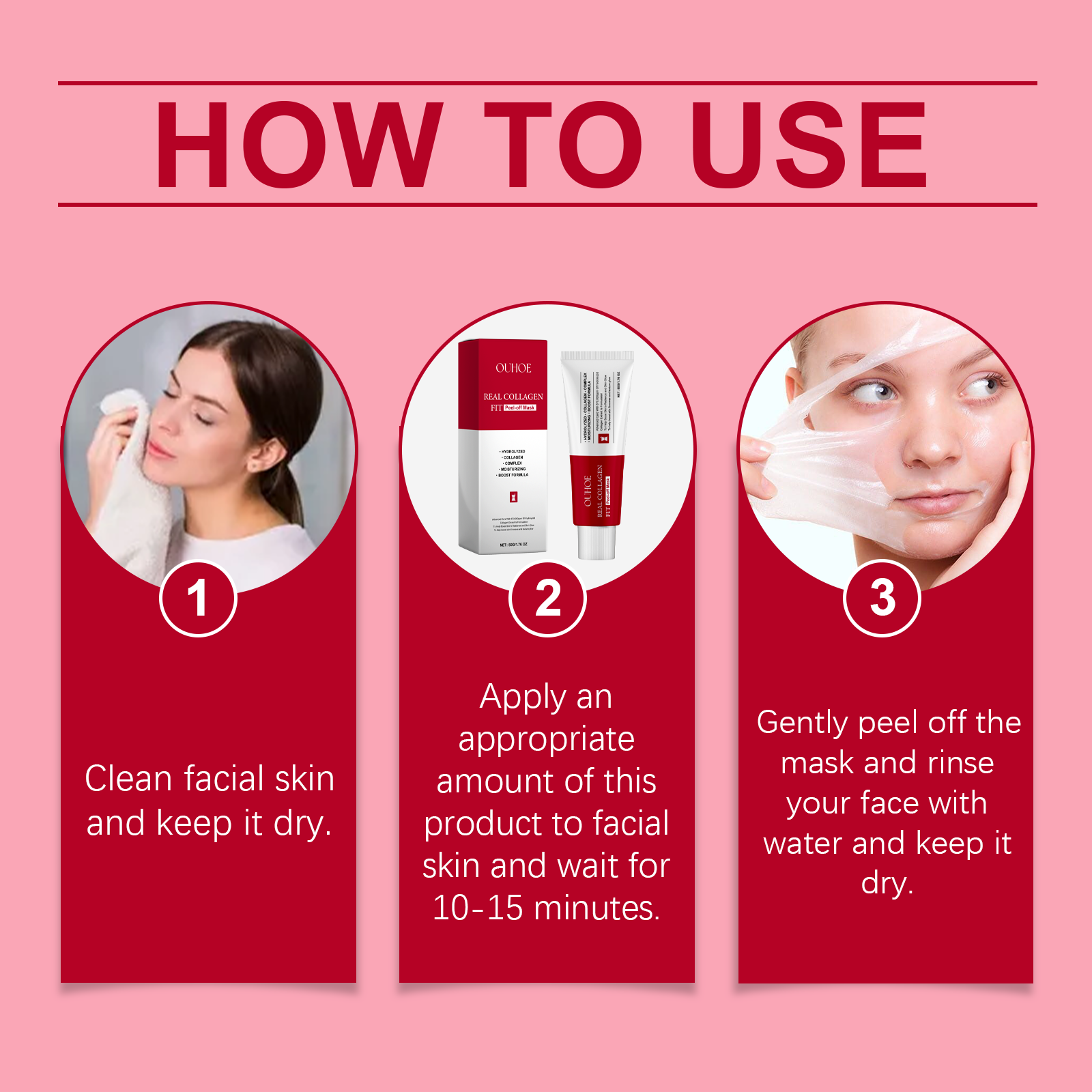 OUHOE Collagen Tearing Mask Nourishes, Moisturizes, Firming And Firming Collagen Mask For Tender Skin - 5 - CJ