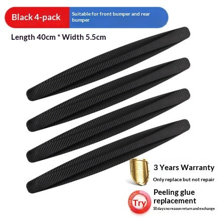 Car Bumper Protector Strip Guard Corner Protection Strips Scratch Protector Crash Blade Anti - collision Auto Accessories - 0 - CJ - Black - 4PCS - CJQC128847909IR