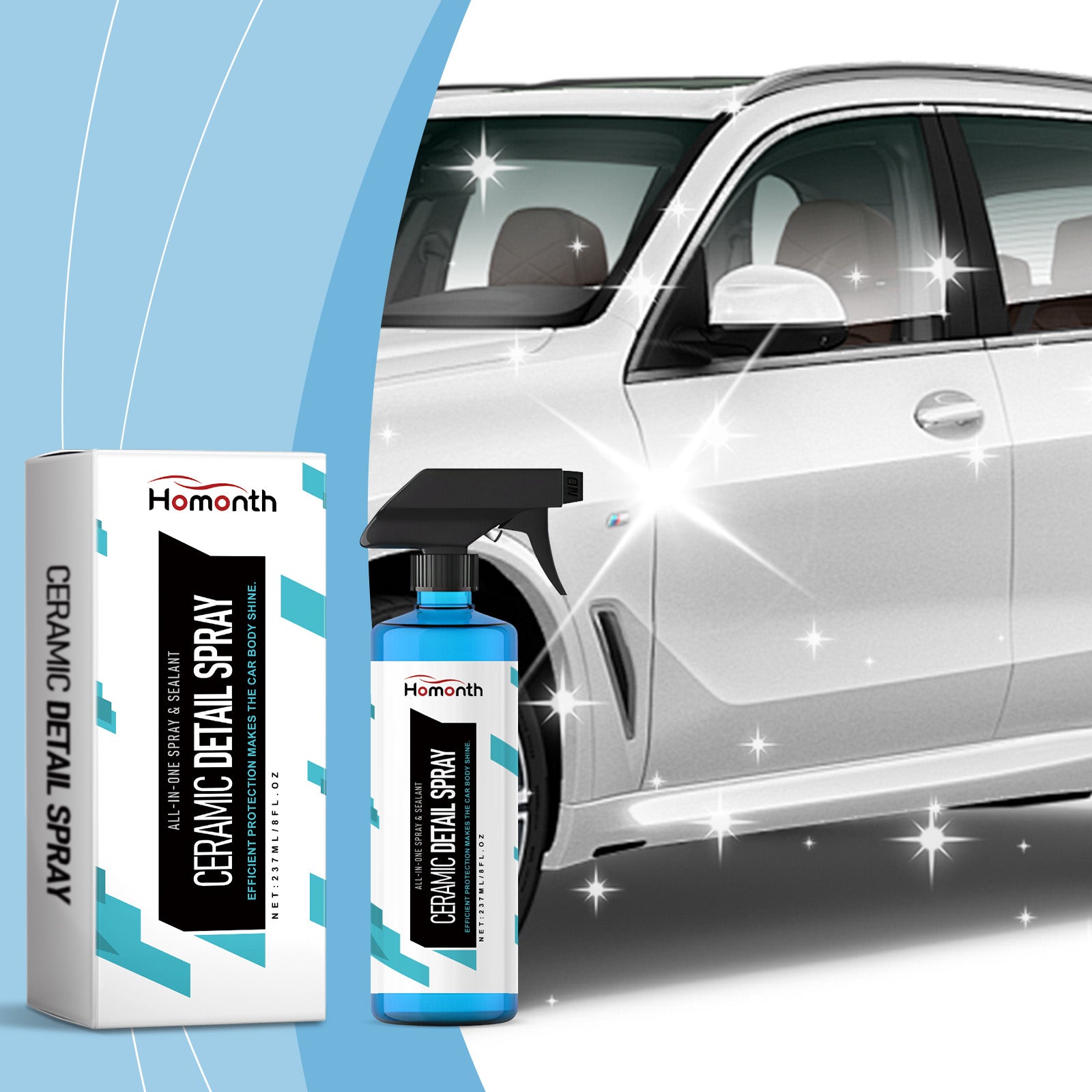 Homonth Car Ceramic Detail Spray - Car Paint Maintenance, Stain Removal, Waterproof, Transparent Coating Protection Spray - 5 - cjdropshipping