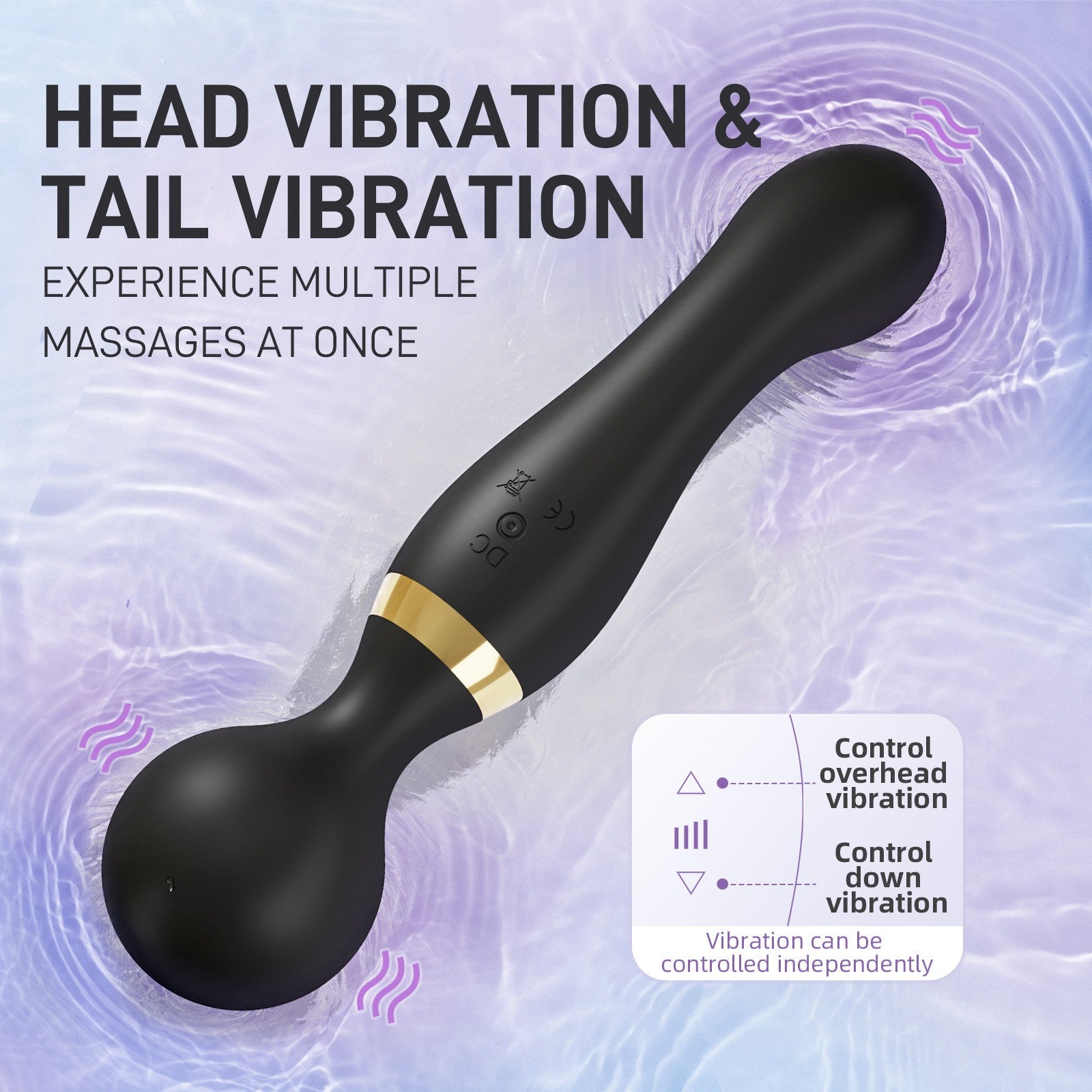 USB Rechargeable Massager Wand Vibrating Magic Massage Full Body Therapy Double Head - 5 - CJ