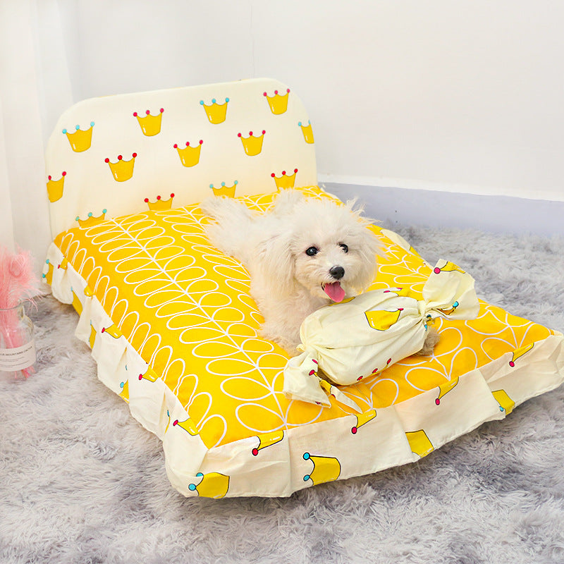 Teddy small dog pet bed - 0 - CJ - Yellow - S - CJJJCWGY02558 - Yellow - S