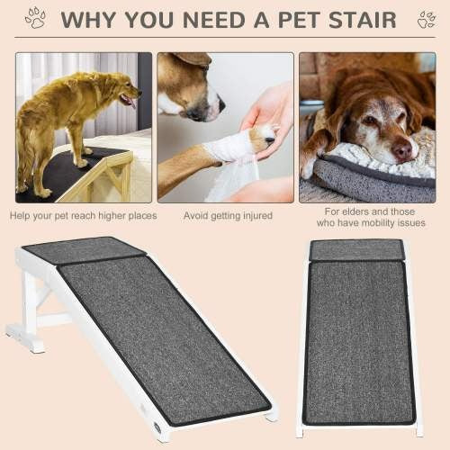 Ramp For Dog Bed, Pet Ramp For Dog With Non - slip Carpet And Top Platform - 5 - CJ