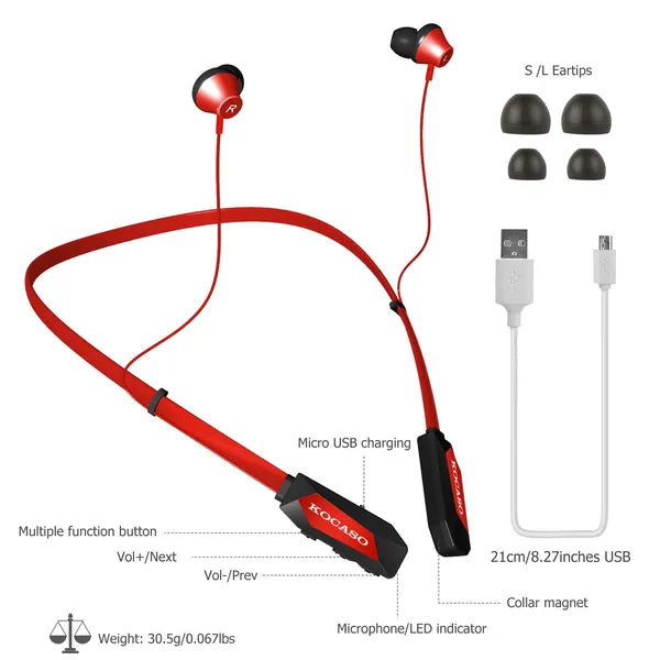 Wireless Neckband Headphones V4.2 Sweat - proof Sport Headsets Earbuds In - Ear Magnetic Neckbands Stereo Earphone - 5 - CJ