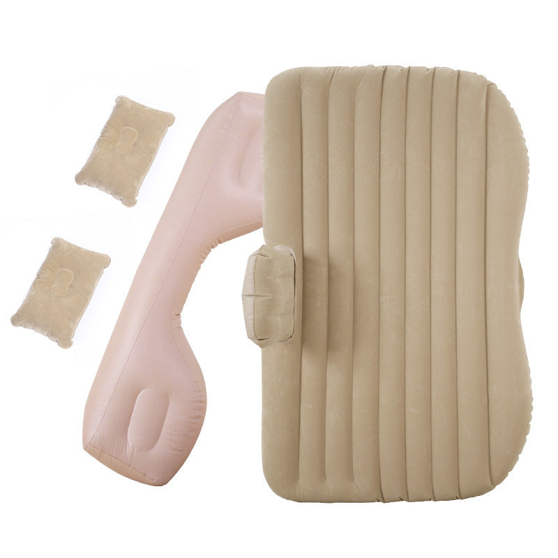 Inflatable Mattress Camping Car Air Mattress Car Travel Mattress Outdoor Car Pillow Bed - 0 - CJ - Khaki Split - CJQCQCQC00961 - Khaki Split