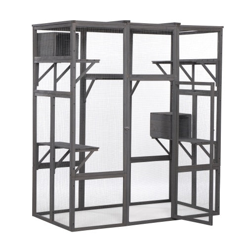 Oversized Cat Cage - Grey - 5 - cjdroshippping