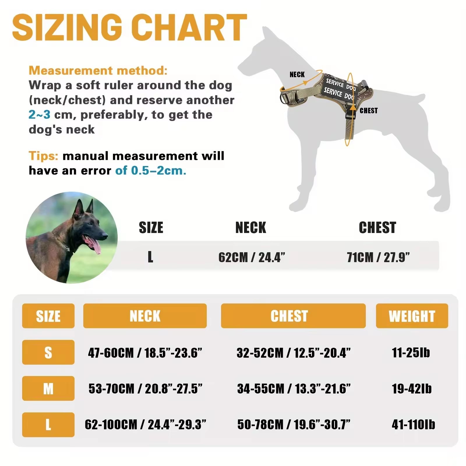 Tactical Service Dog Harness With Handle, No - Pull Adjustable Reflective Pet Vest Harness For Easy Walking And Training - 5 - CJ