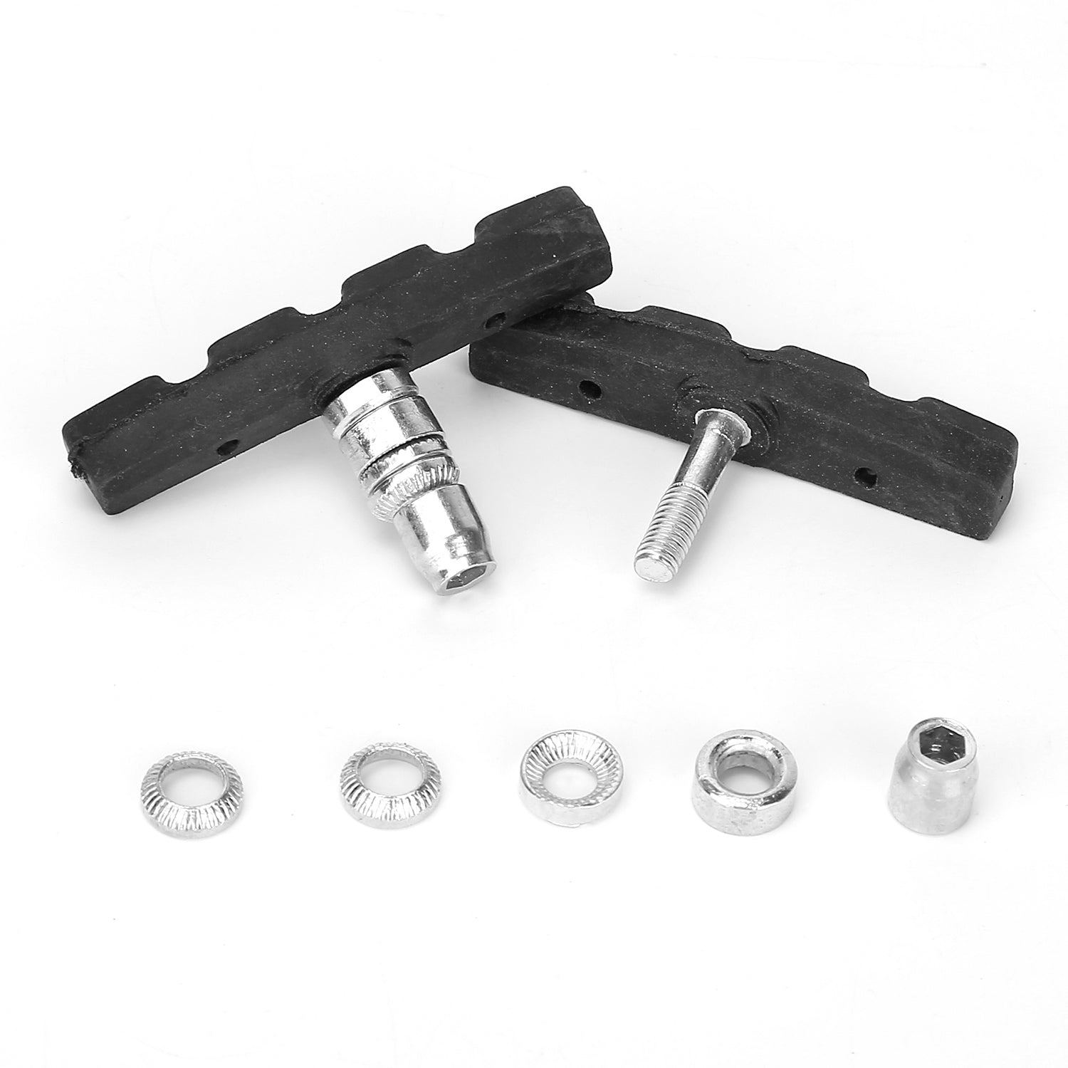 5 Pairs V Bike Brake Pads Road Mountain Bicycle V - Brake Blocks Set 70mm Non - Slip V Bicycle Stop Caliper With Hex Nuts And Spacers - 5 - CJ