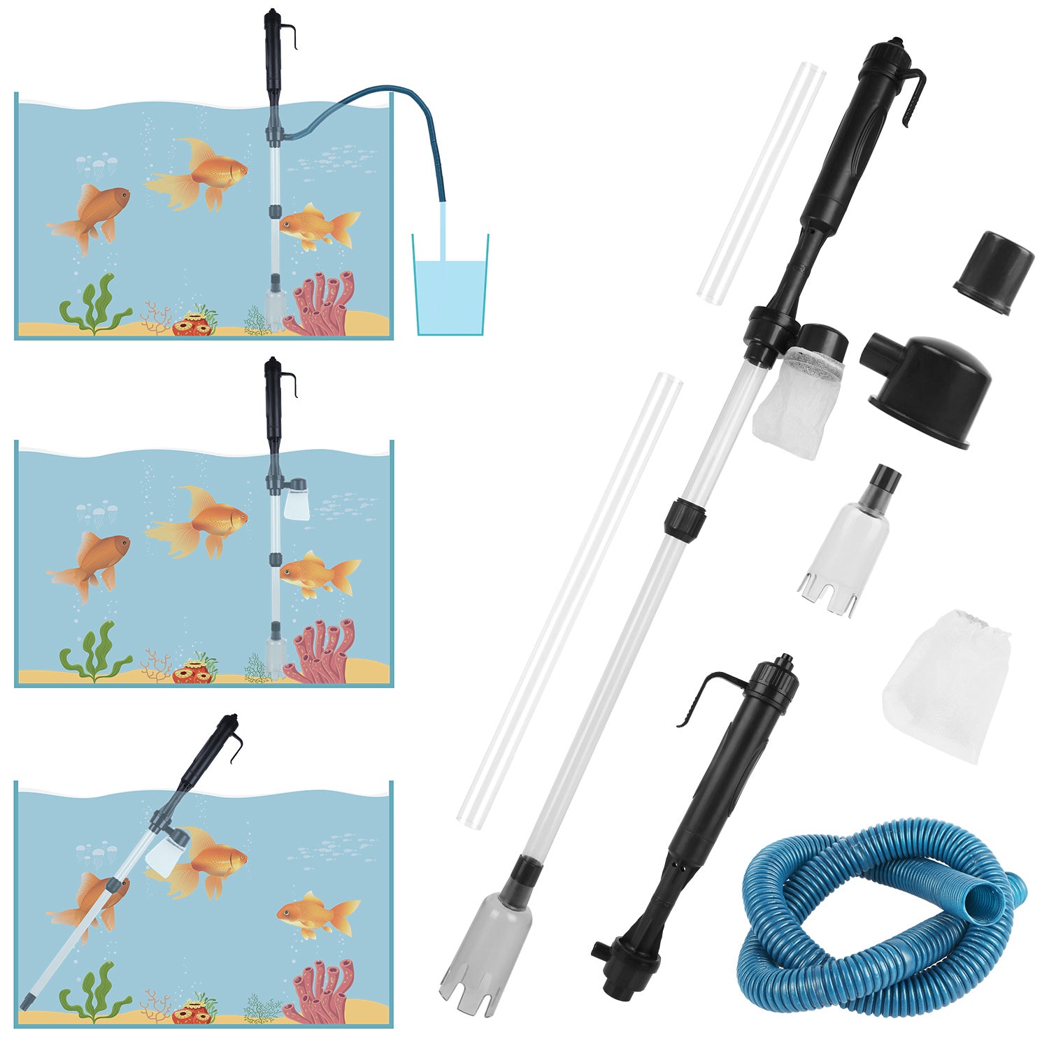 Battery - Operated Aquarium Vacuum Gravel Cleaner - 5 - CJ