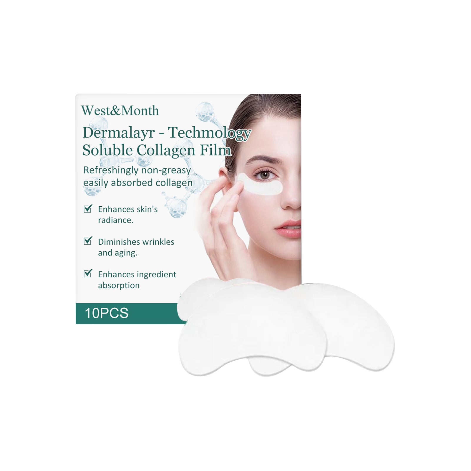 West&Month Dermalayr - Technology Soluble Collagen Film, Anti - wrinkle Moisturizing Firming Whitening Patch - 5 - CJ