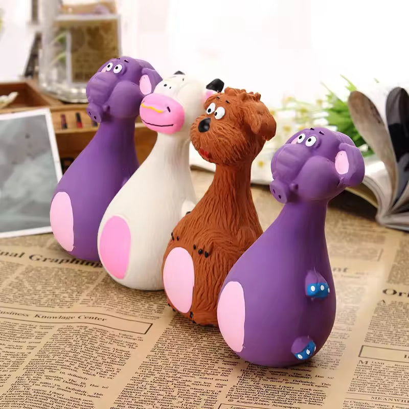 4pcs Cute Latex Dog Chew Toys With Sound, Interactive Biting Toys For Dental Health, Puppy Teething Pet Supplies - 5 - CJ