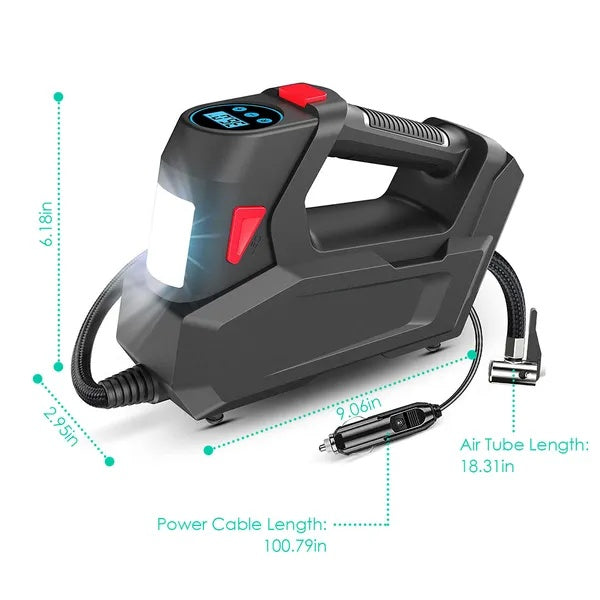 Portable Tire Inflator 120 PSI Maximum 90W Powered Tire With Digital Display LED Light - 5 - CJ