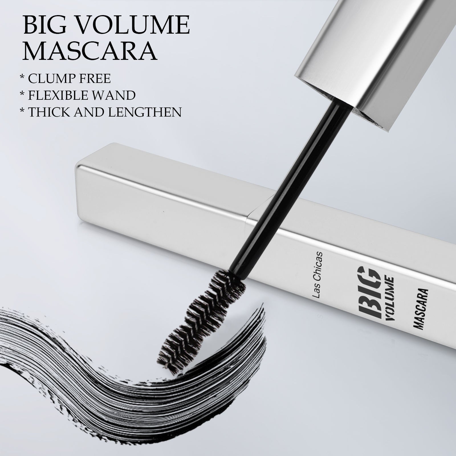 2pcs Las Chicas 12 - hour Long - lasting Waterproof 10ml Ultra Volumizing Lengthening Clump - free Oil - proof Black Mascara - 5 - CJ