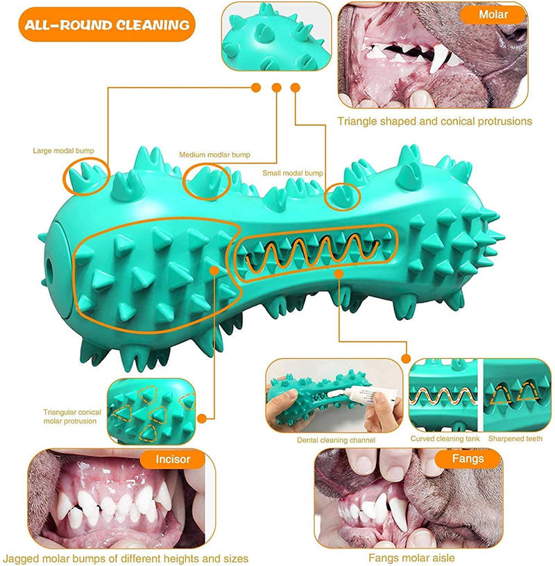 Pet Dog Cleaning Chew Toys For Aggressive Dogs Rubber Molar - 5 - CJ