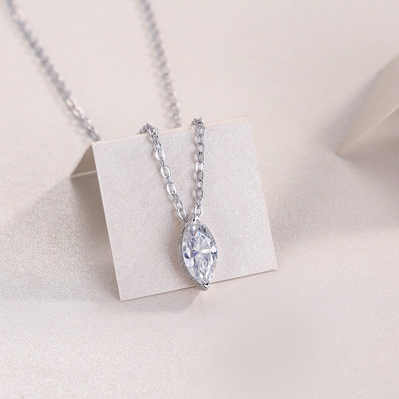 1A Fashionable Jewelry Pendant Set Moissanite S925 Sterling Silver And Platinum - plated Diamond In The Shape Of A Horse’s Eye. Moissanite Silver Jewelry Prohibit TikTok sales - 5 - cj